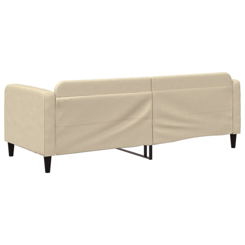 Sofa z funkcją spania, kremowa, 80x200 cm, obita tkaniną
