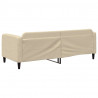 Sofa z funkcją spania, kremowa, 80x200 cm, obita tkaniną