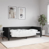 Sofa z funkcją spania, czarna, 100x200 cm, obita tkaniną