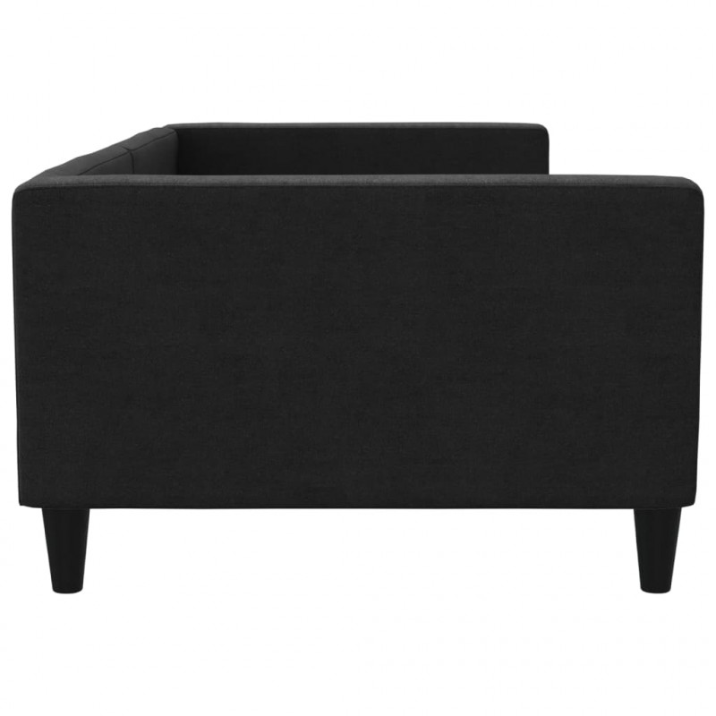 Sofa z funkcją spania, czarna, 100x200 cm, obita tkaniną