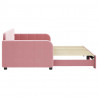 Sofa rozsuwana, różowa, 90x200 cm, aksamit