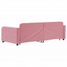 Sofa rozsuwana, różowa, 90x200 cm, aksamit