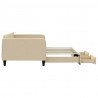 Sofa rozsuwana z szufladami, kremowa, 100x200 cm, tkanina