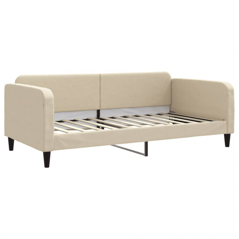 Sofa rozsuwana z szufladami, kremowa, 100x200 cm, tkanina