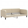 Sofa rozsuwana z szufladami, kremowa, 100x200 cm, tkanina