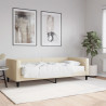Sofa z materacem do spania, kremowa, 90x200 cm, tkanina