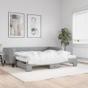 Sofa rozsuwana z materacami, jasnoszara, 100x200 cm, tkanina