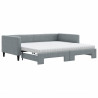 Sofa rozsuwana z materacami, jasnoszara, 100x200 cm, tkanina