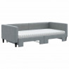Sofa rozsuwana z materacami, jasnoszara, 100x200 cm, tkanina
