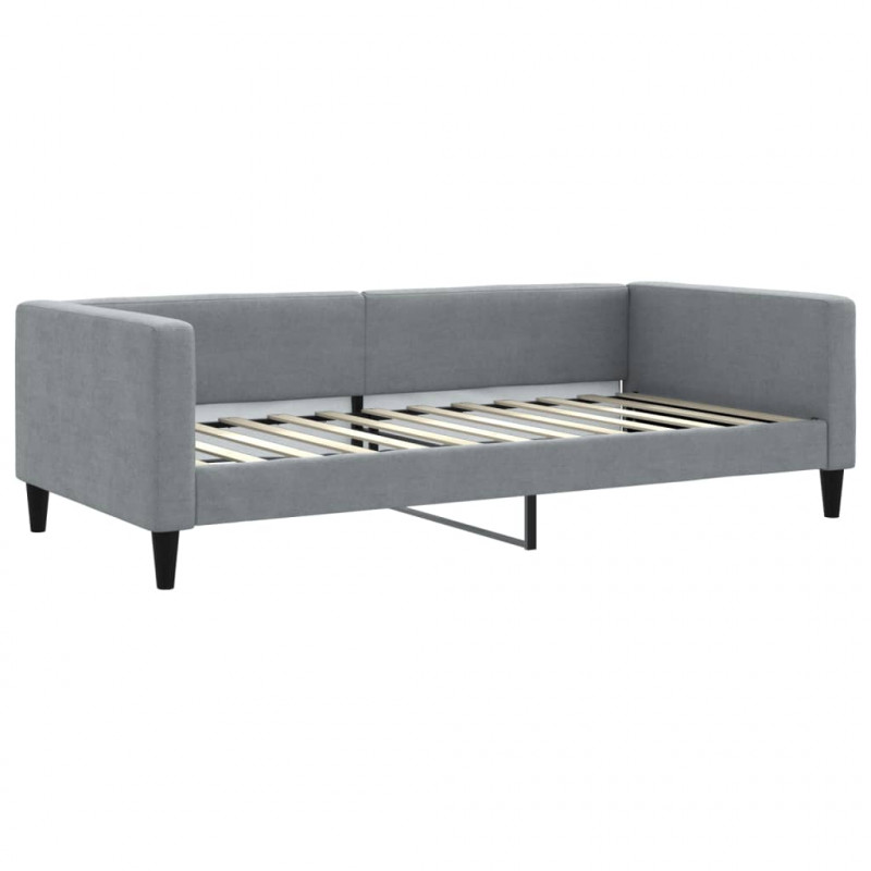 Sofa rozsuwana z materacami, jasnoszara, 100x200 cm, tkanina