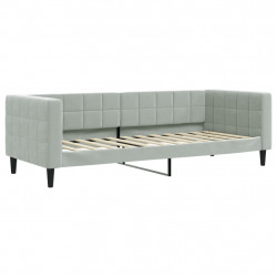 Sofa z materacem do spania, jasnoszara, 80x200 cm, aksamit