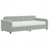 Sofa z materacem do spania, jasnoszara, 90x200 cm, aksamit