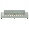 Sofa z materacem do spania, jasnoszara, 90x200 cm, aksamit