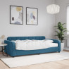 Sofa z materacem do spania, niebieska, 100x200 cm, aksamit