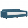 Sofa z materacem do spania, niebieska, 100x200 cm, aksamit