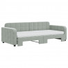 Sofa rozsuwana z materacami, jasnoszara, 90x200 cm, aksamit
