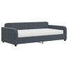 Sofa z materacem do spania, ciemnoszara, 100x200 cm, aksamit