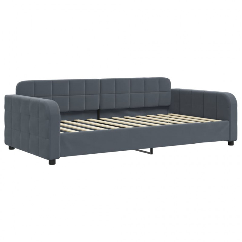 Sofa z materacem do spania, ciemnoszara, 100x200 cm, aksamit