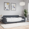 Sofa z funkcją spania, ciemnoszara, 100x200 cm, aksamit