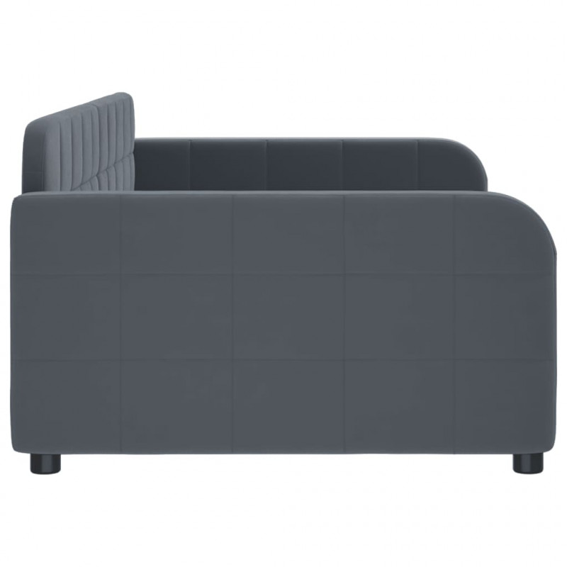 Sofa z funkcją spania, ciemnoszara, 100x200 cm, aksamit