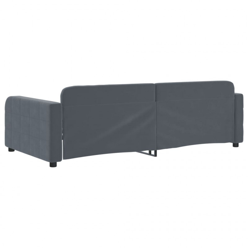 Sofa z funkcją spania, ciemnoszara, 100x200 cm, aksamit