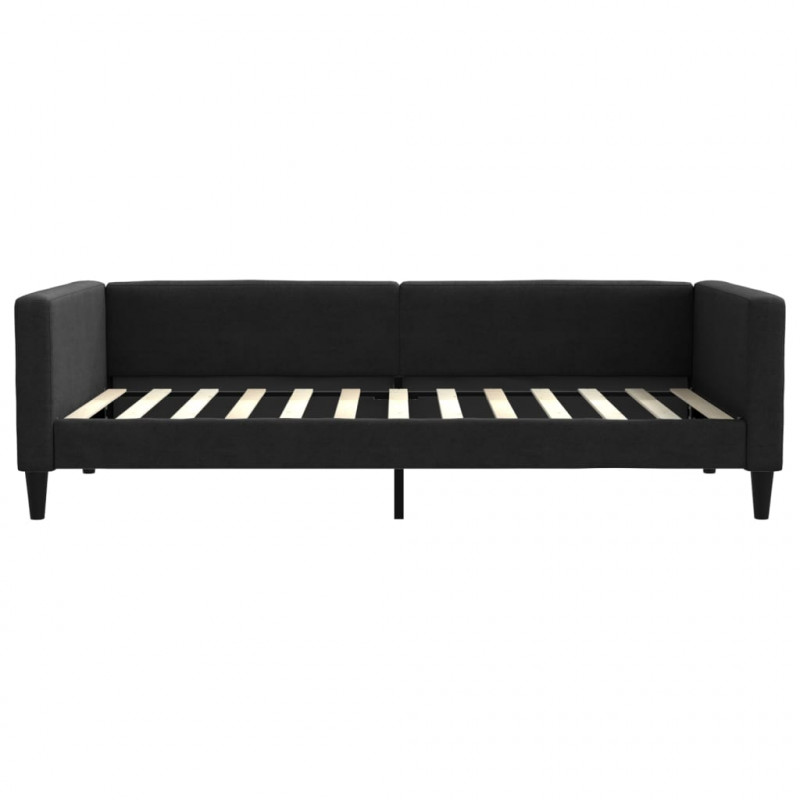 Sofa rozsuwana, czarna, 100x200 cm, tkanina