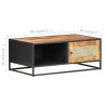 Stolik kawowy, 90x50x35 cm, drewno mango i naturalna trzcina