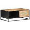 Stolik kawowy, 90x50x35 cm, drewno mango i naturalna trzcina