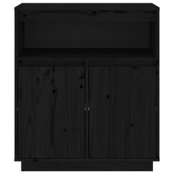 Szafka, czarna, 70x34x80 cm, lite drewno sosnowe