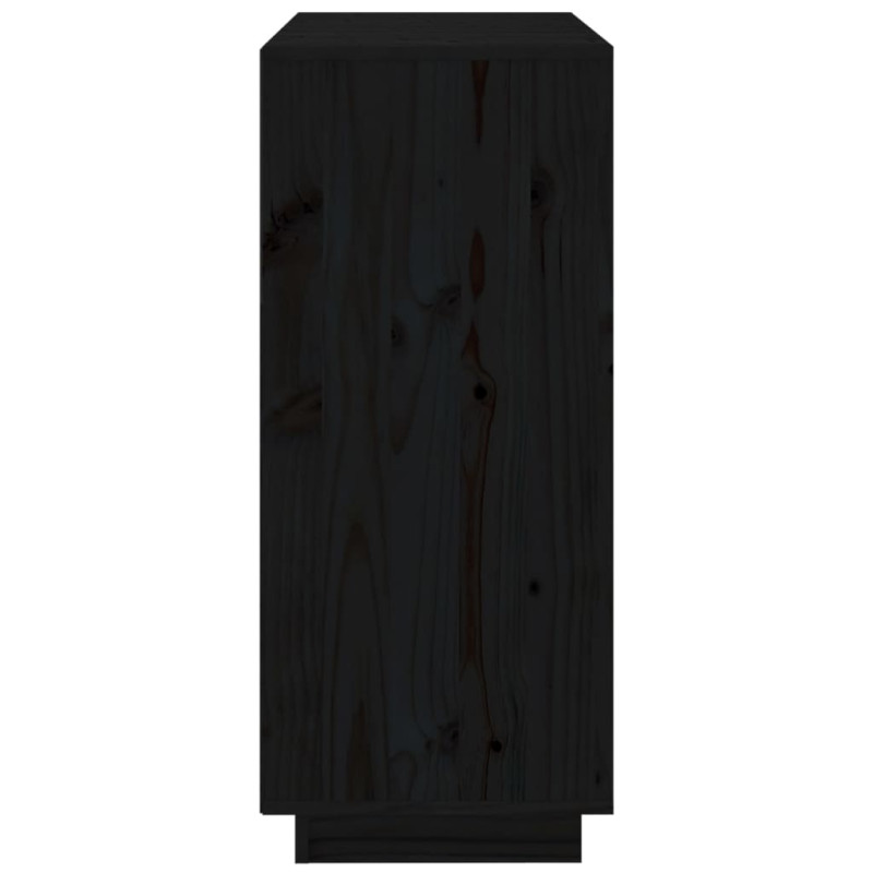 Szafka, czarna, 70x34x80 cm, lite drewno sosnowe