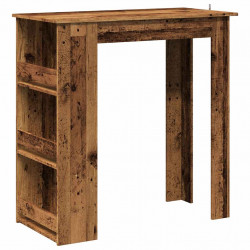 Stolik barowy ze schowkiem, stare drewno, 102x50x103,5 cm