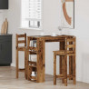 Stolik barowy ze schowkiem, stare drewno, 102x50x103,5 cm