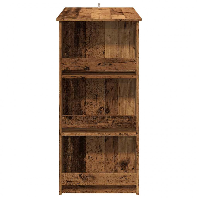 Stolik barowy ze schowkiem, stare drewno, 102x50x103,5 cm