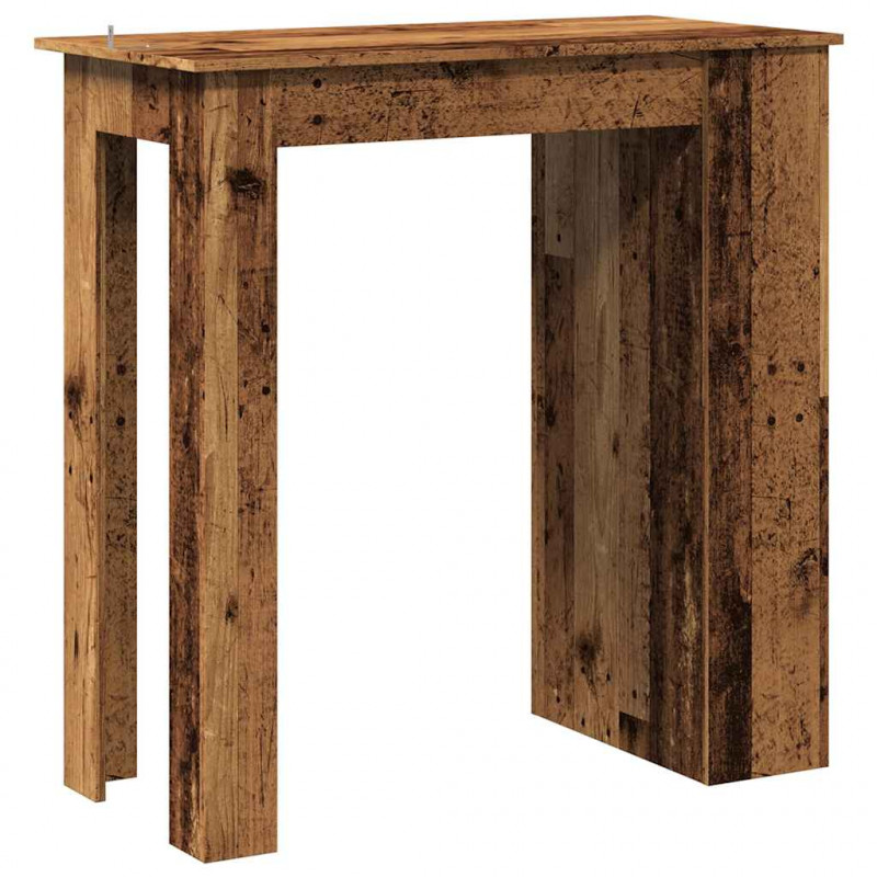 Stolik barowy ze schowkiem, stare drewno, 102x50x103,5 cm
