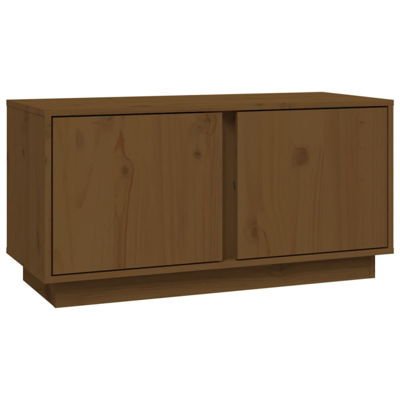 Szafka pod TV, miodowy brąz, 80x35x40,5 cm, lite drewno sosnowe