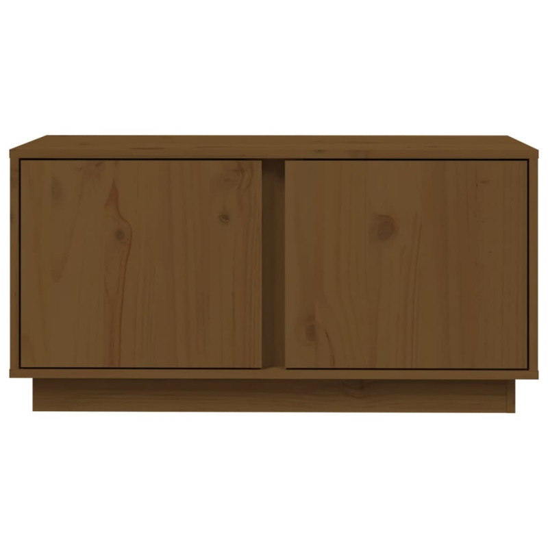 Szafka pod TV, miodowy brąz, 80x35x40,5 cm, lite drewno sosnowe