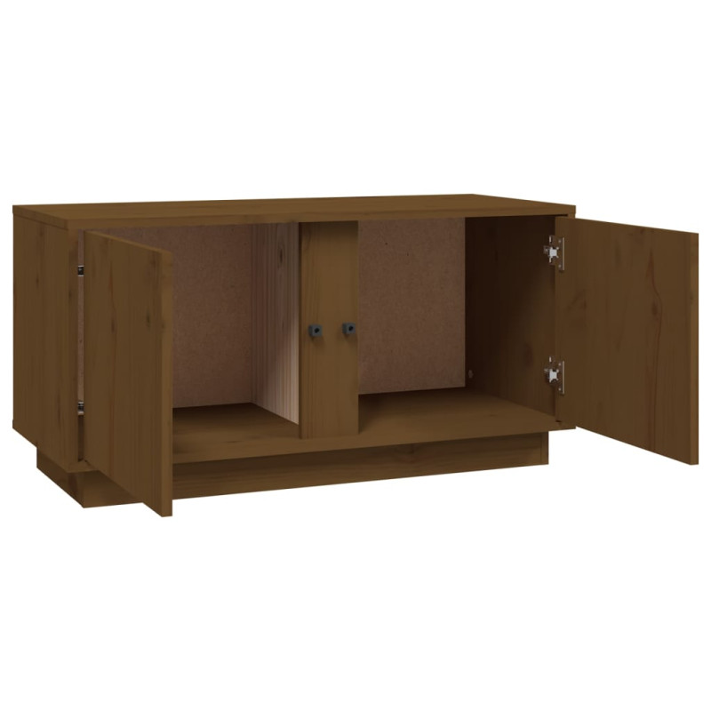 Szafka pod TV, miodowy brąz, 80x35x40,5 cm, lite drewno sosnowe