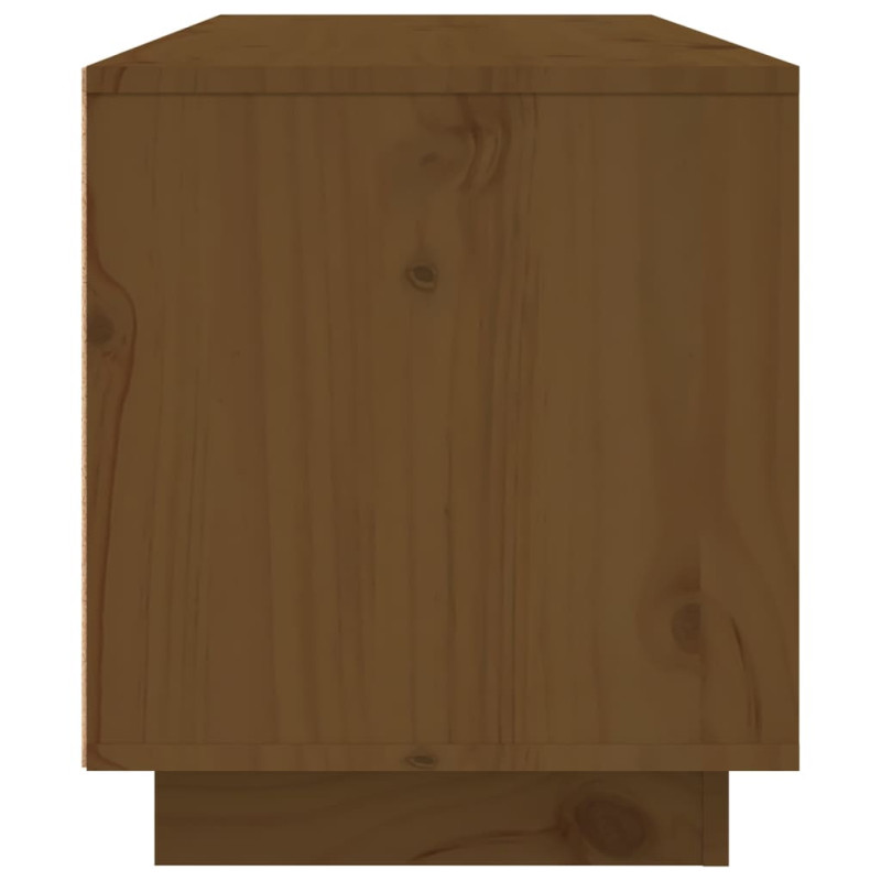 Szafka pod TV, miodowy brąz, 80x35x40,5 cm, lite drewno sosnowe