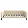 Sofa z funkcją spania, kremowa, 100x200 cm, obita tkaniną