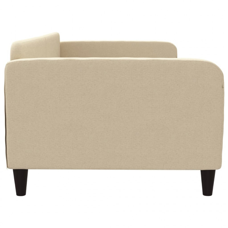 Sofa z funkcją spania, kremowa, 100x200 cm, obita tkaniną