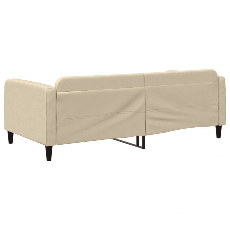 Sofa z funkcją spania, kremowa, 100x200 cm, obita tkaniną