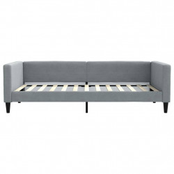 Sofa z funkcją spania, jasnoszara, 100x200 cm, obita tkaniną