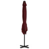 Parasol wiszący z aluminiowym słupkiem, 250x250 cm, bordowy