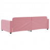 Sofa z funkcją spania, różowa, 90x200 cm, obita aksamitem