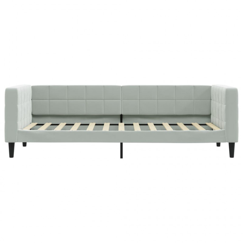 Sofa rozsuwana, jasnoszara, 80x200 cm, aksamit