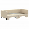 Sofa rozsuwana, kremowa, 90x200 cm, tkanina