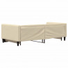Sofa rozsuwana, kremowa, 90x200 cm, tkanina