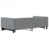 Sofa rozsuwana z szufladami, jasnoszara, 100x200 cm, tkanina