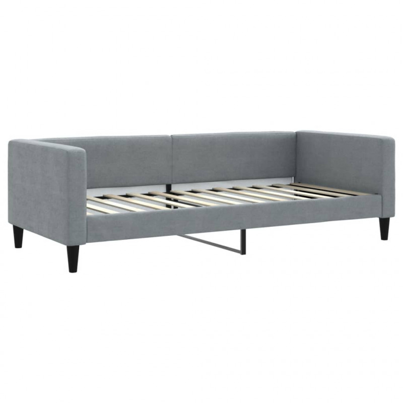 Sofa rozsuwana z szufladami, jasnoszara, 100x200 cm, tkanina