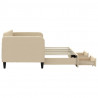 Sofa rozsuwana z szufladami, kremowa, 80x200 cm, tkanina